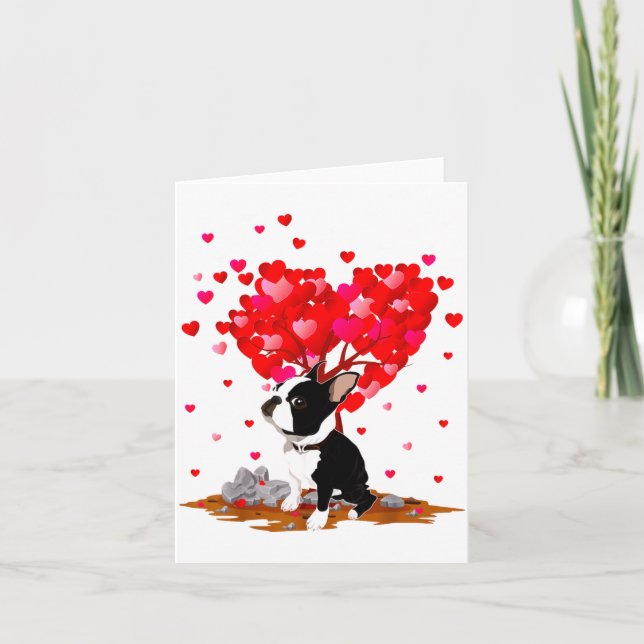 Boston Terrier Lover Heart Shape Boston Terrier Va Card (Front)