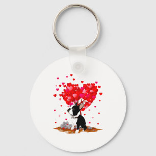 Boston Terrier Lover Heart Shape Boston Terrier Va Key Ring
