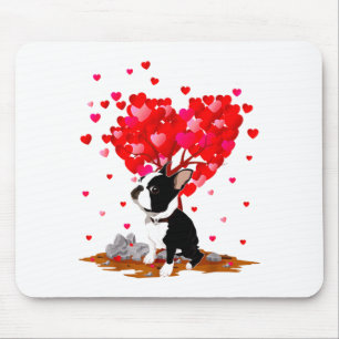 Boston Terrier Lover Heart Shape Boston Terrier Va Mouse Mat