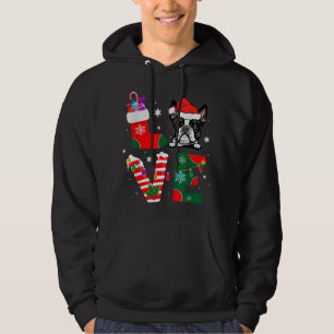 Boston Terrier Lover Santa Claus Christmas Dogs Pa Hoodie