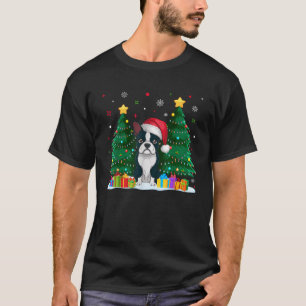 Boston Terrier Lovers Santa Hat Ugly Christmas Swe T-Shirt