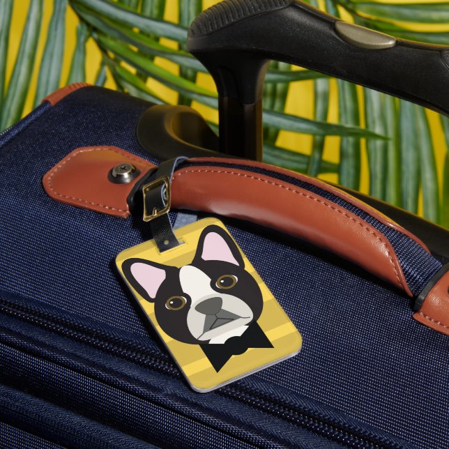 Boston Terrier Luggage Tag (Front Insitu 1)