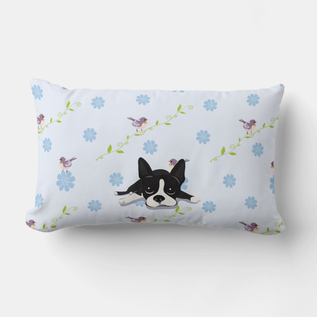 Boston Terrier Lumbar Cushion (Front)