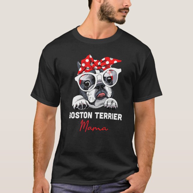 Boston Terrier Mama Cute Bostie Dog Mum  Girls T-Shirt (Front)