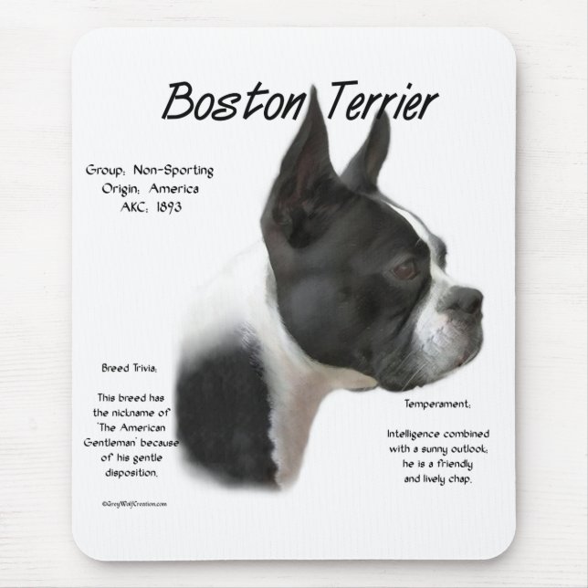 Boston Terrier Meet the Breed Mouse Mat (Front)