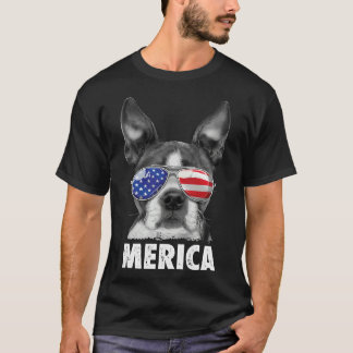 Boston Terrier Merica 4th Of July  For Men Women B T-Shirt