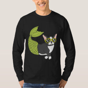 Boston Terrier Mermaid Merboston Too Cool For Scho T-Shirt