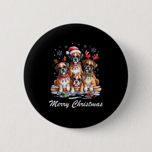 Boston Terrier Merry Christmas Funny Dog Lovers Ho 6 Cm Round Badge