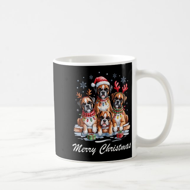 Boston Terrier Merry Christmas Funny Dog Lovers Ho Coffee Mug (Right)
