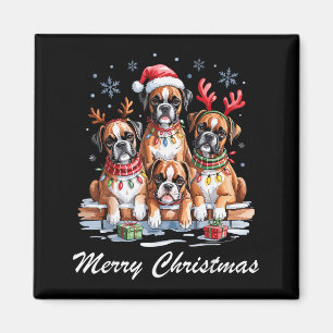 Boston Terrier Merry Christmas Funny Dog Lovers Ho Magnet