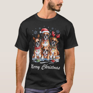 Boston Terrier Merry Christmas Funny Dog Lovers Ho T-Shirt