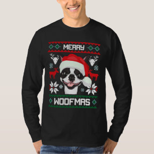 Boston Terrier Merry Woofmas Christmas Dog T-Shirt