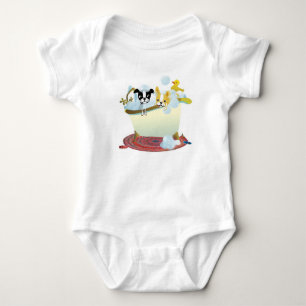 Boston Terrier Mirabelle Bathtime fun creeper