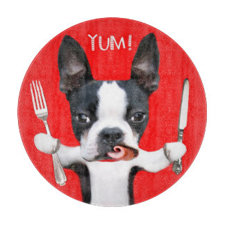 Boston Terrier Mirabelle cutting board