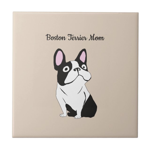 Boston terrier mom tile (Front)
