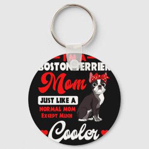 Boston terrier mum american gentleman dog mother's key ring