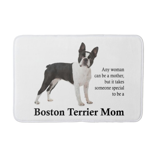 Boston Terrier Mum Bath Mat (Front)