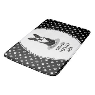 Boston Terrier Mum (black) - Cute dog Bath Mat