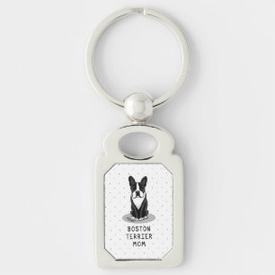 Boston Terrier Mum (black) Cute Dog Mum Key Ring