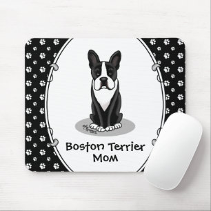 Boston Terrier Mum (black) Cute Dog Mum Mouse Mat