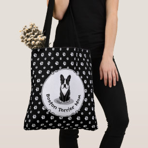 Boston Terrier Mum (black) - Cute dog Tote Bag