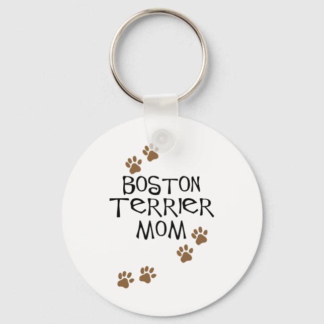 Boston Terrier Mum Key Ring (Front)
