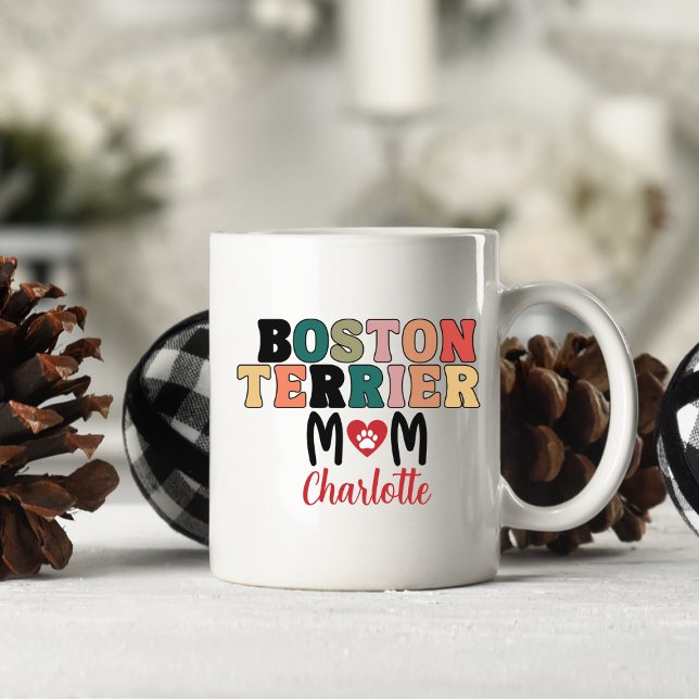 Boston Terrier Mum Name Coffee Mug (Creator Uploaded)