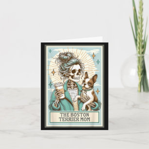 Boston Terrier Mum Skeleton Tarot Card Witch Vibes
