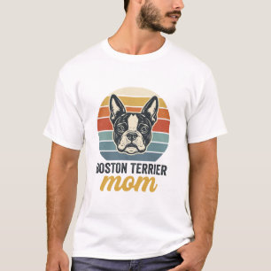 Boston Terrier Mum Vintage Retro Dog T-Shirt