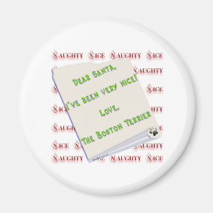 Boston Terrier Naughty or Nice - Magnet