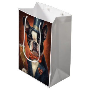 Boston Terrier New Year Medium Gift Bag