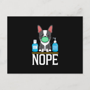 Boston Terrier Not Today Face Mask Hand Sanitizer Postcard