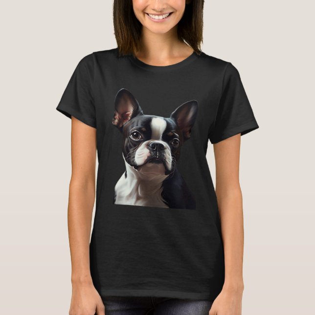 Boston Terrier - Oil Paint Classic T-Shirt (Front)