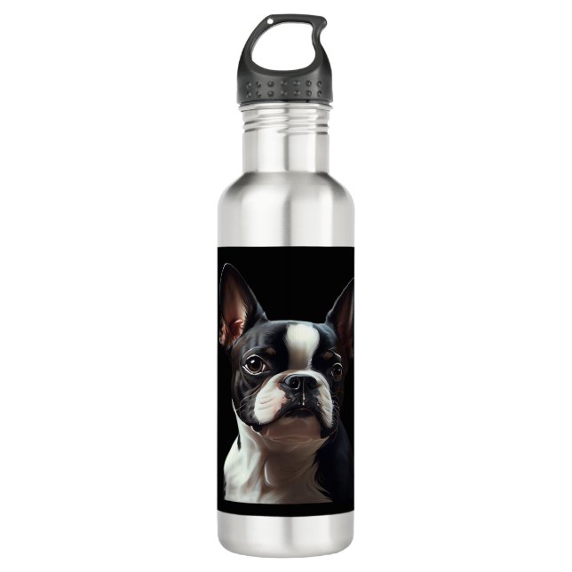 Boston Terrier - Oil Paint Classic T-Shirt 710 Ml Water Bottle (Front)
