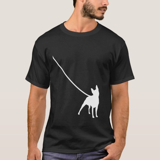 Boston Terrier on a Leash Dog Bostie Mom Dad Pet C T-Shirt (Front)
