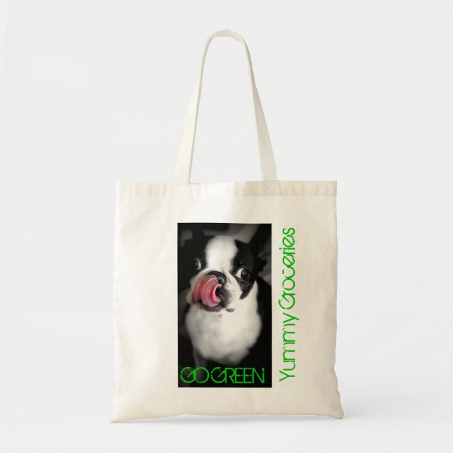 BOSTON TERRIER Organic Grocery Bag (Front)