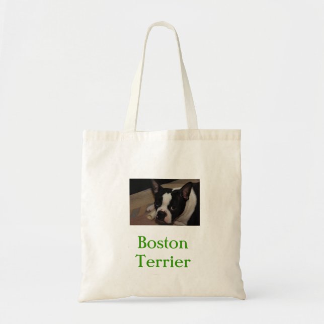 Boston Terrier Organic Grocery Bag (Front)