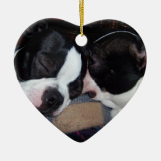 BOSTON TERRIER ORINAMENT CERAMIC TREE DECORATION