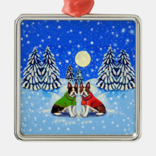 Boston Terrier Ornament Square Premium