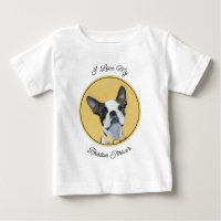 Boston Terrier Painting - Cute Original Dog Art