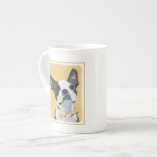 Boston Terrier Painting - Cute Original Dog Art Bone China Mug