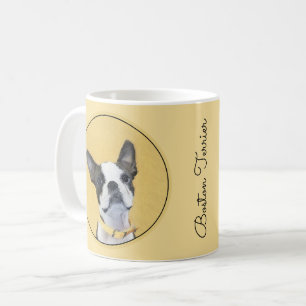 Boston Terrier Painting - Cute Original Dog Art Coffee Mug