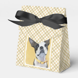 Boston Terrier Painting - Cute Original Dog Art Favour Box