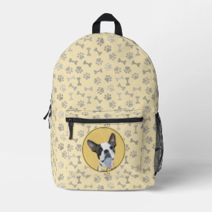 Boston Terrier Painting - Cute Original Dog Art Printed Backpack