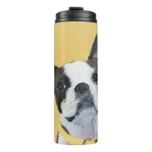 Boston Terrier Painting - Cute Original Dog Art Thermal Tumbler