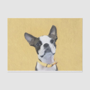 Boston Terrier Painting - Cute Original Dog Art Tissue Paper