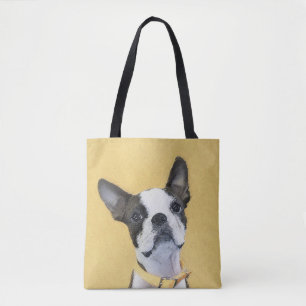Boston Terrier Painting - Cute Original Dog Art Tote Bag