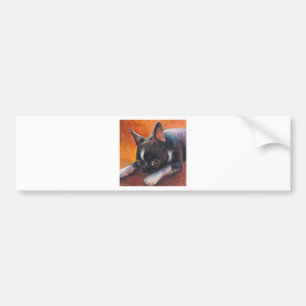 Boston Terrier painting dog Svetlana Novikova Bumper Sticker