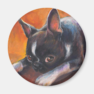 Boston Terrier painting dog Svetlana Novikova Magnet
