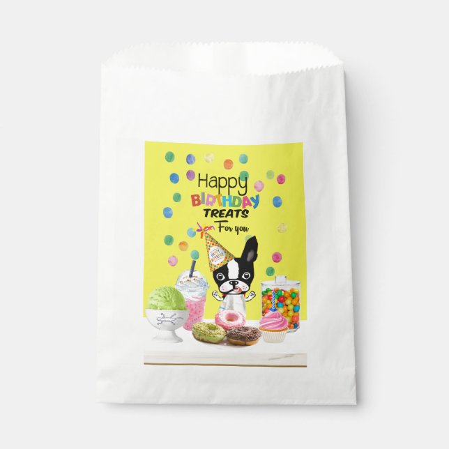 Boston Terrier paper treat bags Mirabelle (Front)